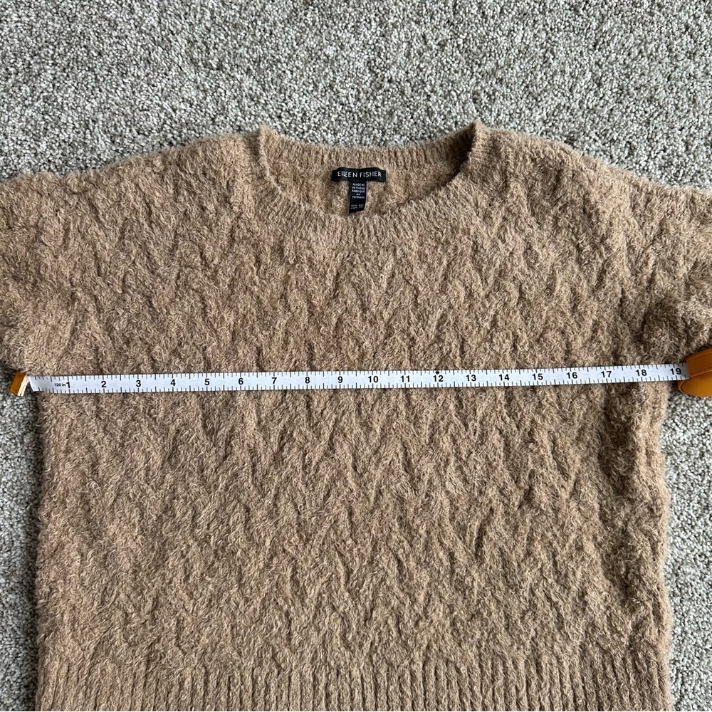 Eileen Fisher 100% Organic Cotton Sweater | Tan Neutral Minimalist Capsule | XXS - Picture 6 of 9